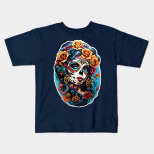 Sugar Skull girl, Dia de los Muertos Kids T-Shirt